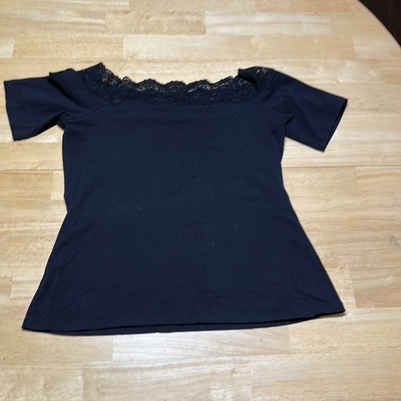 Decree top women’s large black lace collar cute fashion t-shirt - Picture 5 of 5